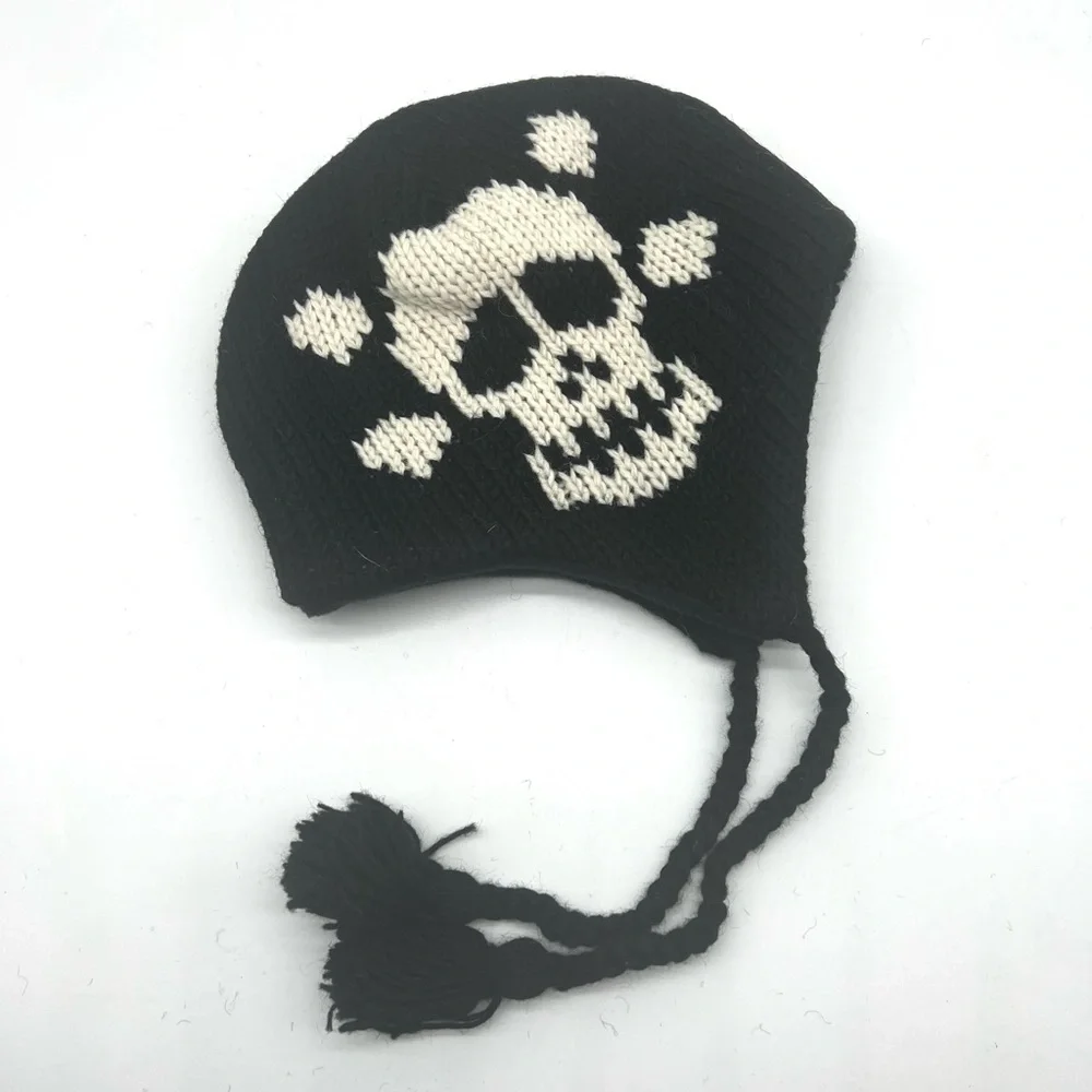 Gothic Hand-knit Skull Beanie